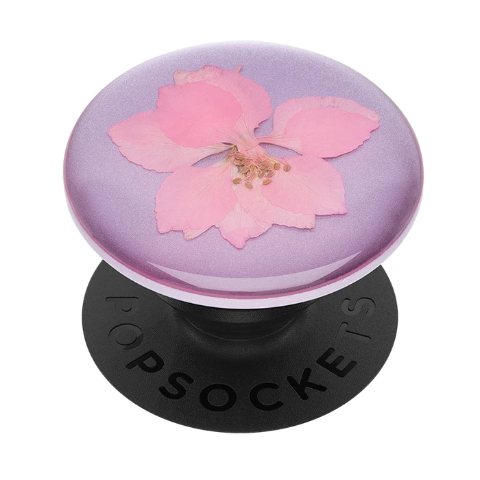 Pressed Flower Delphinium Pink, PopSockets