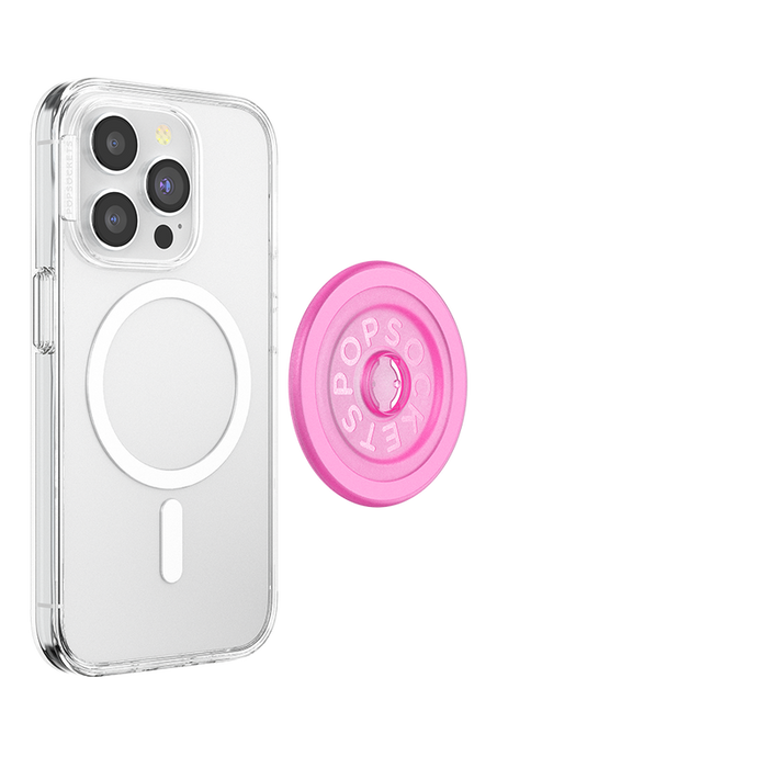 Magsafe Base-Round Baby Pink Translucent, PopSockets