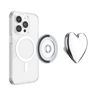 MagSafe Enamel Silver Heart