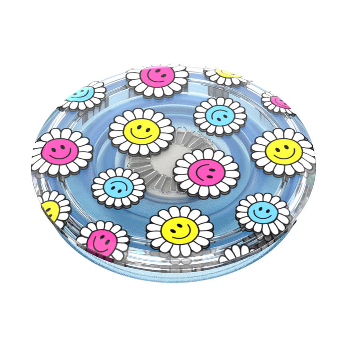 Translucent Blue Kawaii Daisies, PopSockets