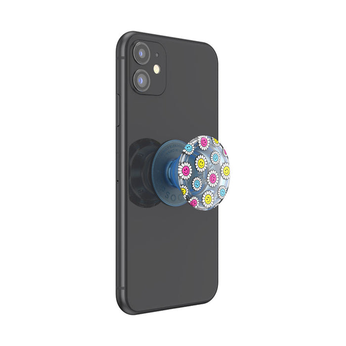 Translucent Blue Kawaii Daisies, PopSockets