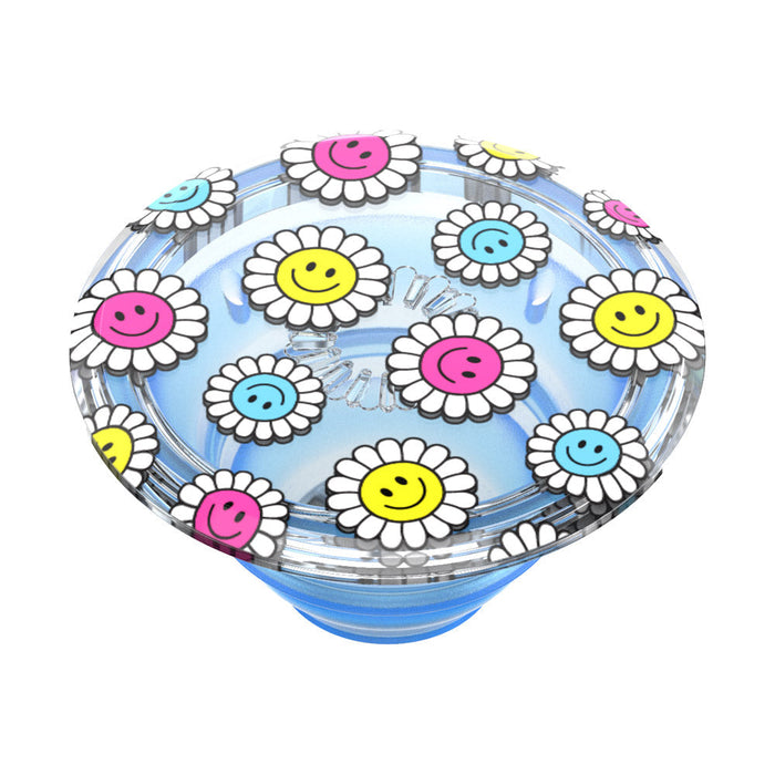 Translucent Blue Kawaii Daisies, PopSockets